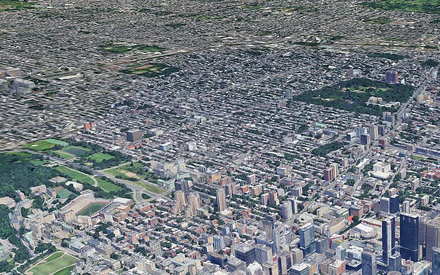 Downtown Montréal in 3D imagery