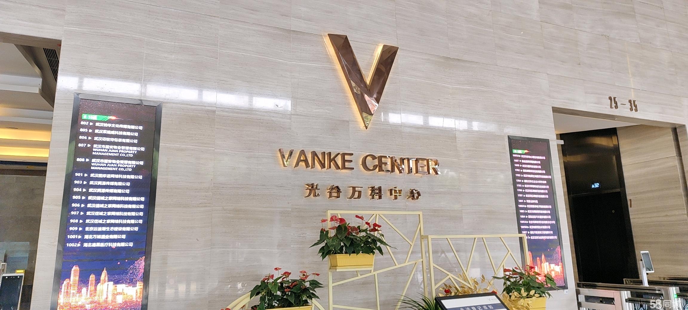 洪山区雄楚大道光谷万科中心写字楼诚意出租！